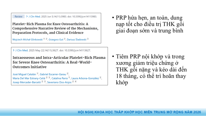 Presentation: Application of PRP in the Treatment of Tendinitis