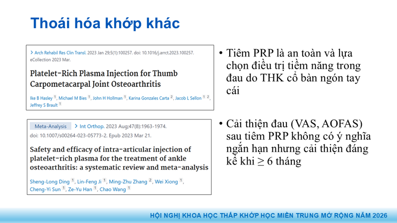 Presentation: Application of PRP in the Treatment of Tendinitis