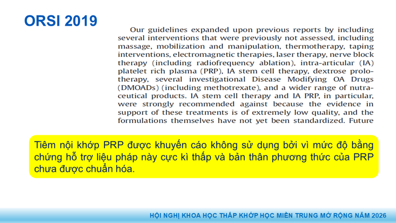 Presentation: Application of PRP in the Treatment of Tendinitis