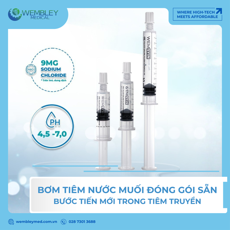So sánh hiệu quả của bơm tiêm nước muối sinh lý đóng gói sẵn trong duy trì đường truyền lâm sàng 