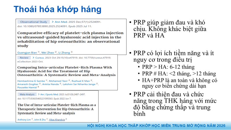 Presentation: Application of PRP in the Treatment of Tendinitis