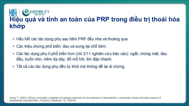 Bài báo cáo: Vai trò của PRP trong điều trị thoái hóa khớp